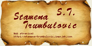 Stamena Trumbulović vizit kartica